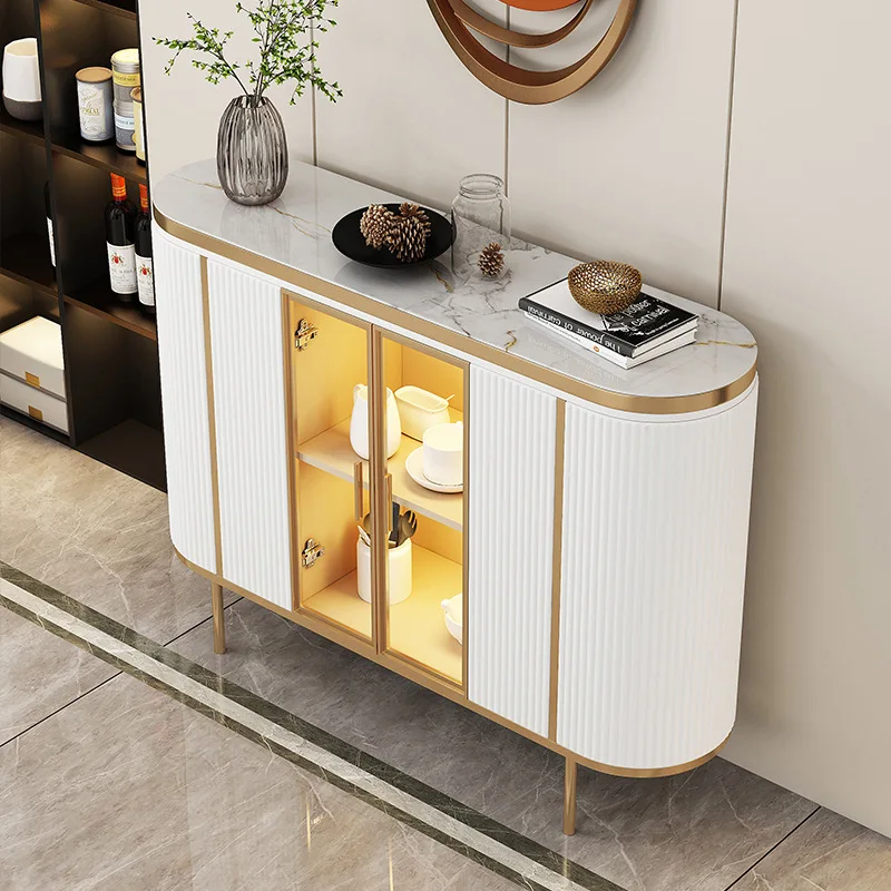 slab dining side cabinet, simple restaurant tea cup placement locker storage cupboard foyer entrance side cabinet