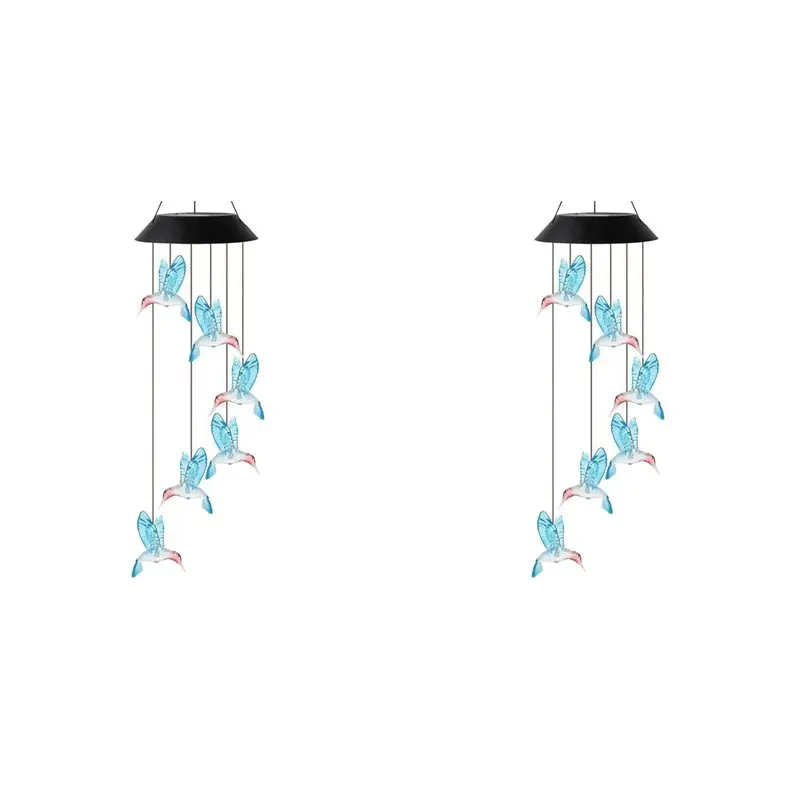 

Солнечные светильники CHCH 2X Hummingbird для улицы, солнечные светильники-колокольчики, подвесные подарки для мамы и бабушки, синие