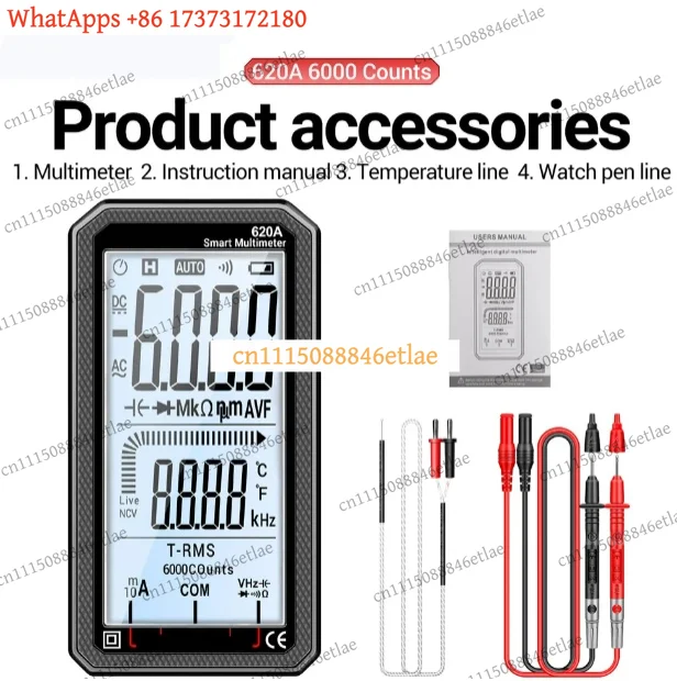 k3 Ultra-Thin Full-Screen Digital Multimeter – High-Precision Auto-Ranging Smart Meter with Large Display