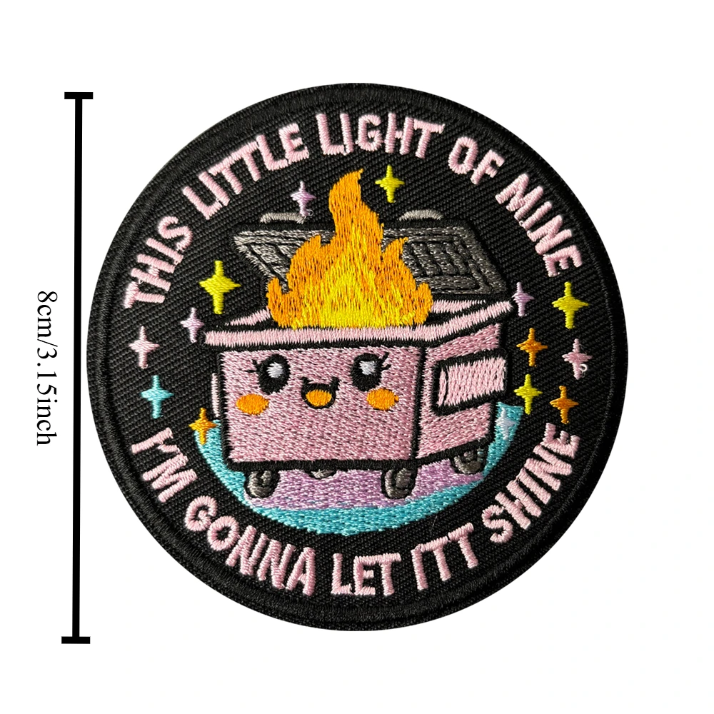 Parche bordado táctico con diseño de incendio en contenedor velcro - imagen 4