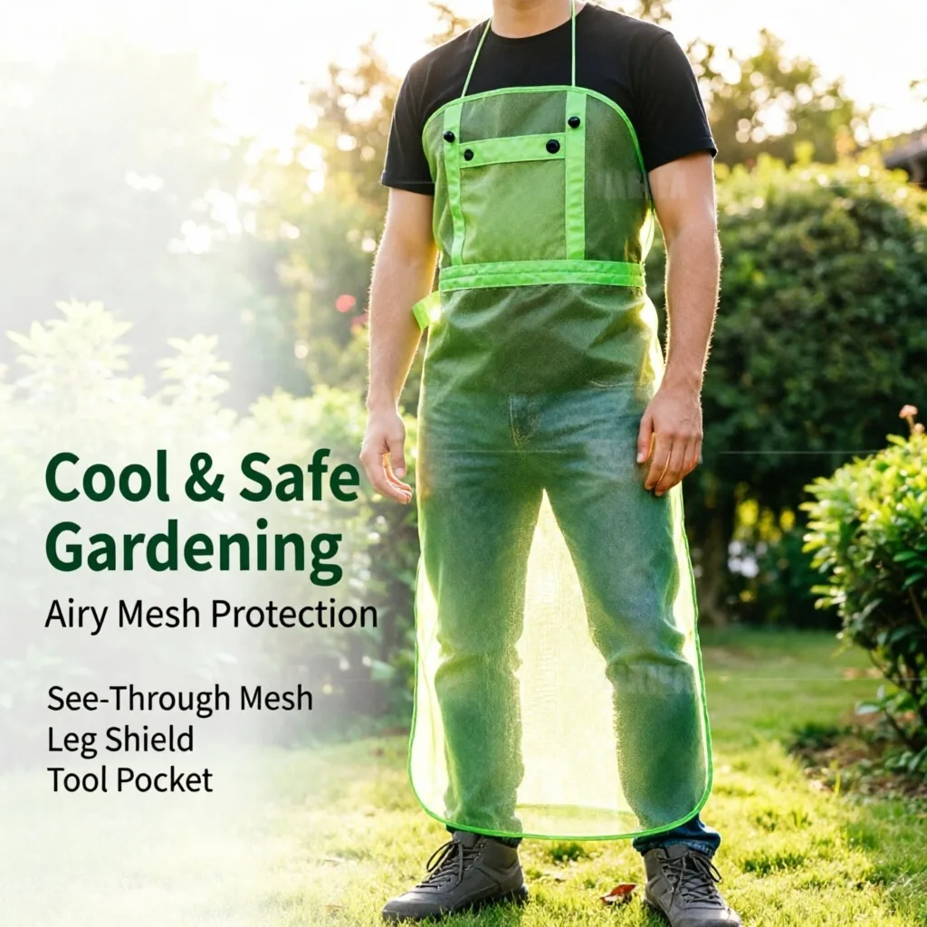 Waterproof Mesh Gardening Apron Protective, Grass Trimmer Shield Adjustable Lawn, Mower Weeding Cutting Apron Garden, Workwear