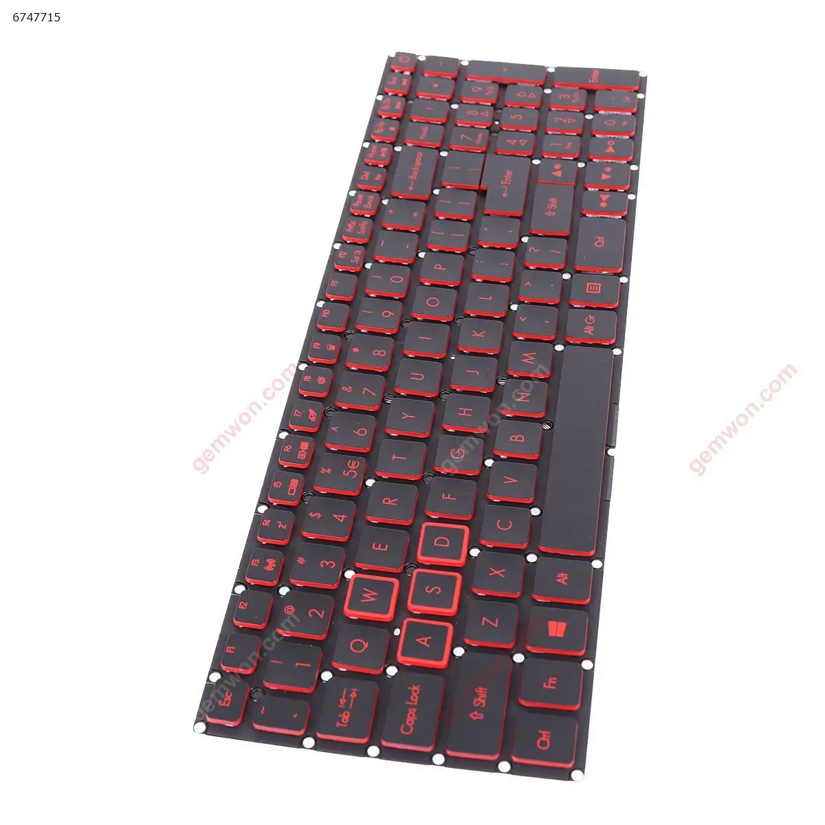 US Laptop Keyboard for Acer Nitro 5 AN515-41 AN515-42 AN515-51 AN515-52 Black with Backlit & Red Printing