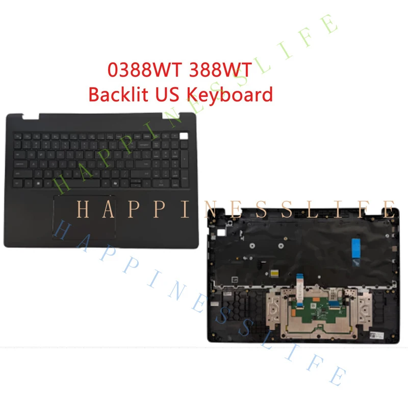 Y... Brand new 0388WT suitable for Dell Pro 16 PC16250 PC16255 palm rest + backlit US keyboard touchpad