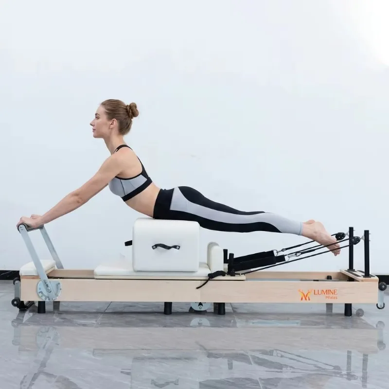 YTYIN Lumine Home Pilates Reformer Professional Maple Wood Adjustable Foldable Eco-Friendly Multifunction Portable Home Gym Equi
