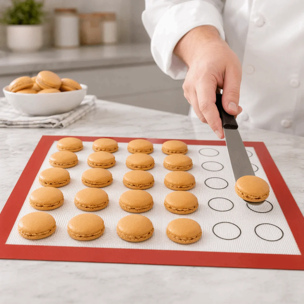 Food Safe Silicone Silicone Baking Mat Nonstick Red Oven Liner Heat Resistant Macaron Baking Mat Cookie Making