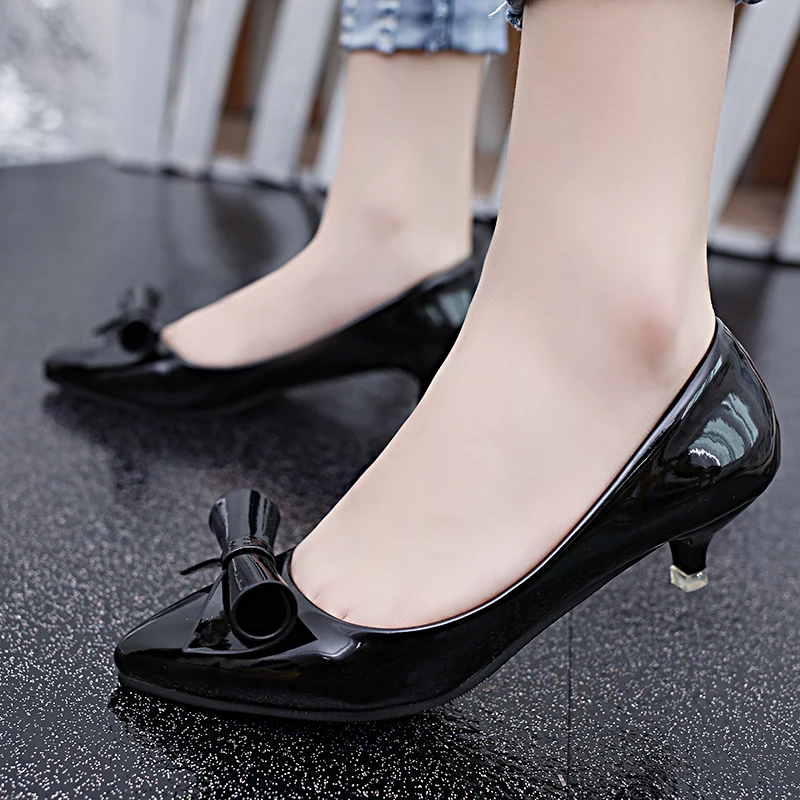 Ladies Shoes 2024 High Quality Slip-on Women's High Heels Fashion Butterfly-knot Office and Career New Shallow Mouth Heels Women