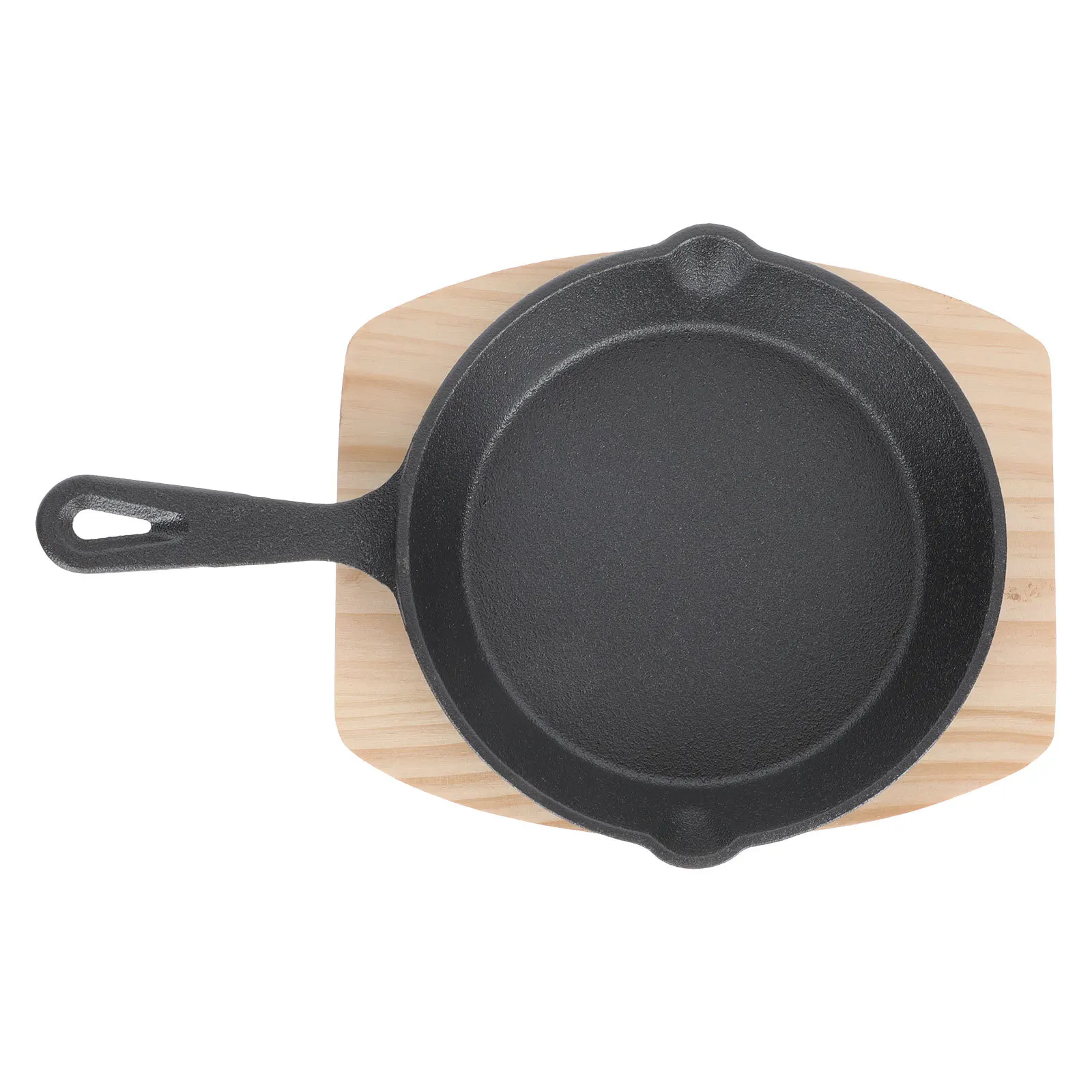 

1Set Cast Iron Skillet with Heat Resistant Wood Grip Non Stick Frying Pan for Home Kitchen Pancake Making Steak Frying Pan