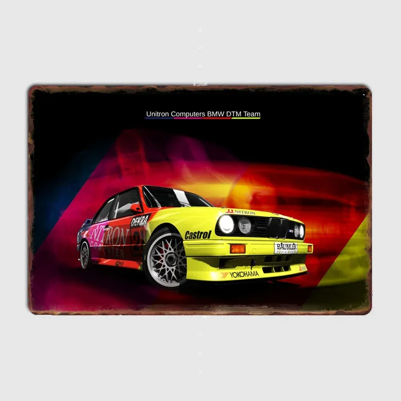 DTM Touring Car Rally Car Poster Metal Sign Posters Bar Bedroom Custom Wall Decorations Room Decoration Interior Home Decor