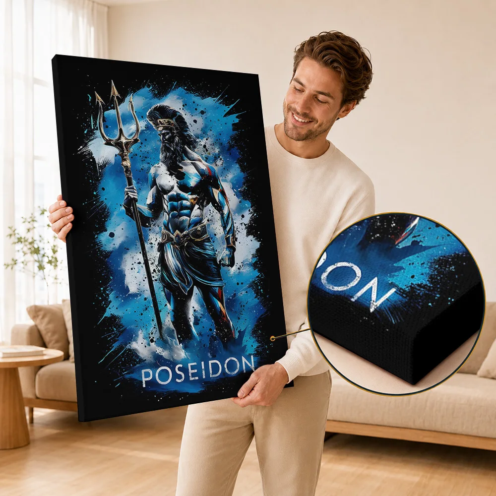 Greek Mythology Art Canvas Print Posters Ancient Style Wall Decor With Customized Photo For Meditation Room Ideal Collector Gift
