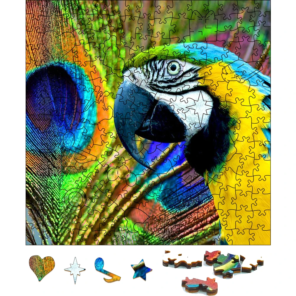 

Parrot 3D Wooden Jigsaw Puzzle For Festiva Gifts Wood Puzzles Board Game Wood Animal Puzzle Toys For Children And Adult