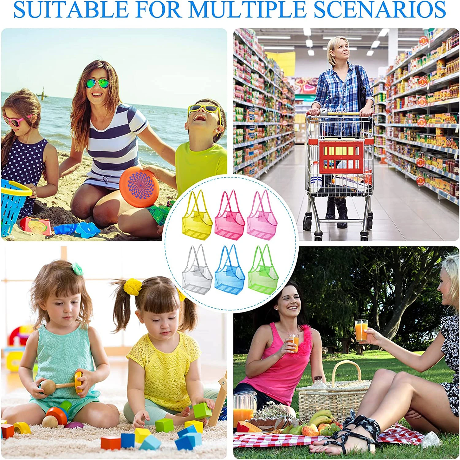 Outdoor Beach Mesh Bag Children Sand Away Foldable Protable Kids Beach Toys Bag Clothes Toy Storage Sundries Organizers Backpack