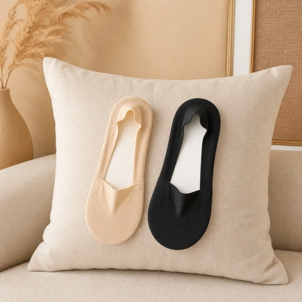 Casual Ice Silk Invisible Boat Socks Silicone Non-slip Elastic Women Socks No-Show Sox Ultra-thin Short Boat Hosiery Summer