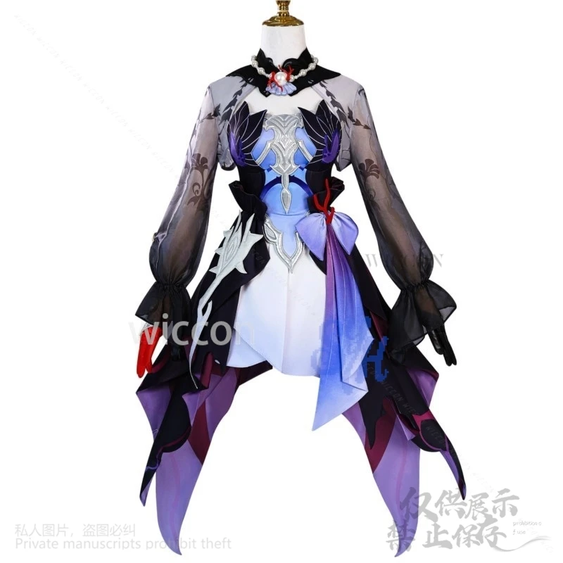 Helektra Cosplay Game Honkai Star Rail Anime Costume Purple Black Sexy Dress Y2K Lolita Jirai Kei Girls 코스프레 Halloween Party Cos