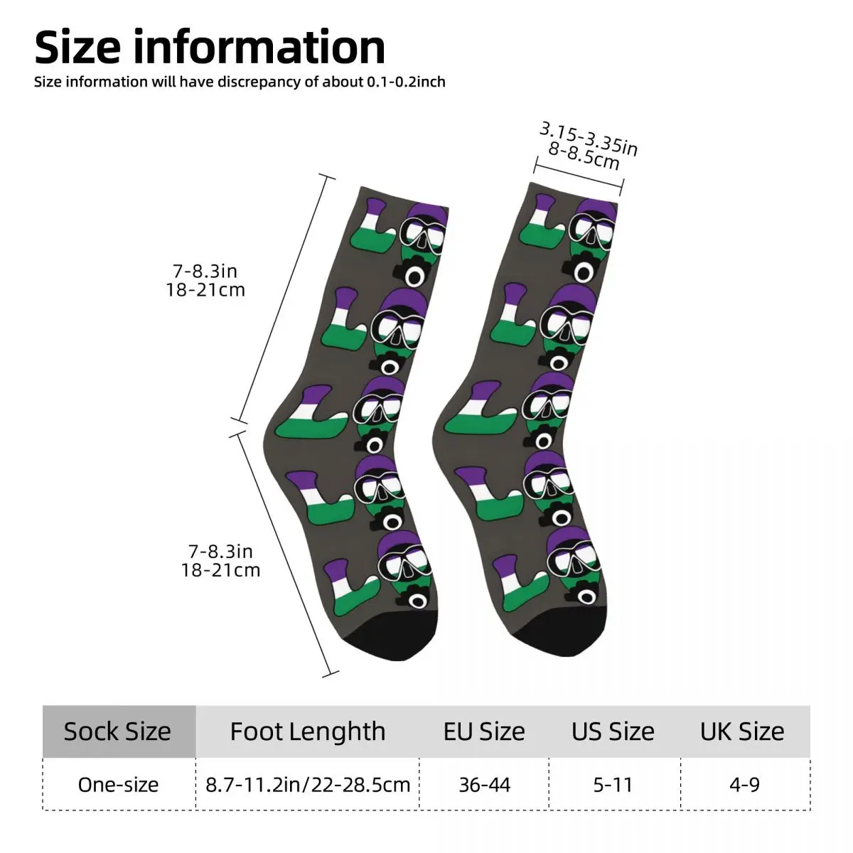 Scuba Love Genderqueer Pride Socks Travel 3D Print Boy Girls Mid-calf Sock