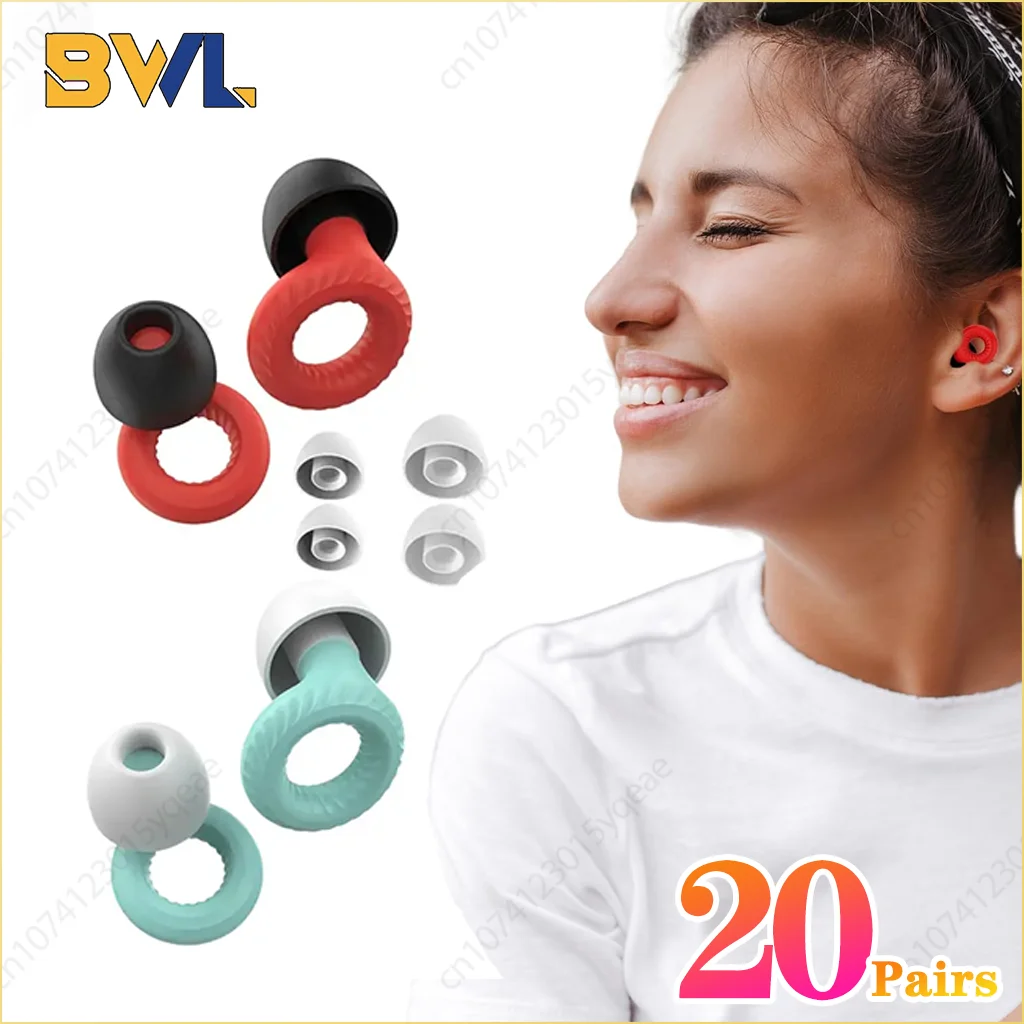 

20Pairs Soundproof Silicone Sleep Anti-sound Earplugs Sleep Sleep Special Anti-noise Learning Ear Plugs Noise Cancelling Earplug