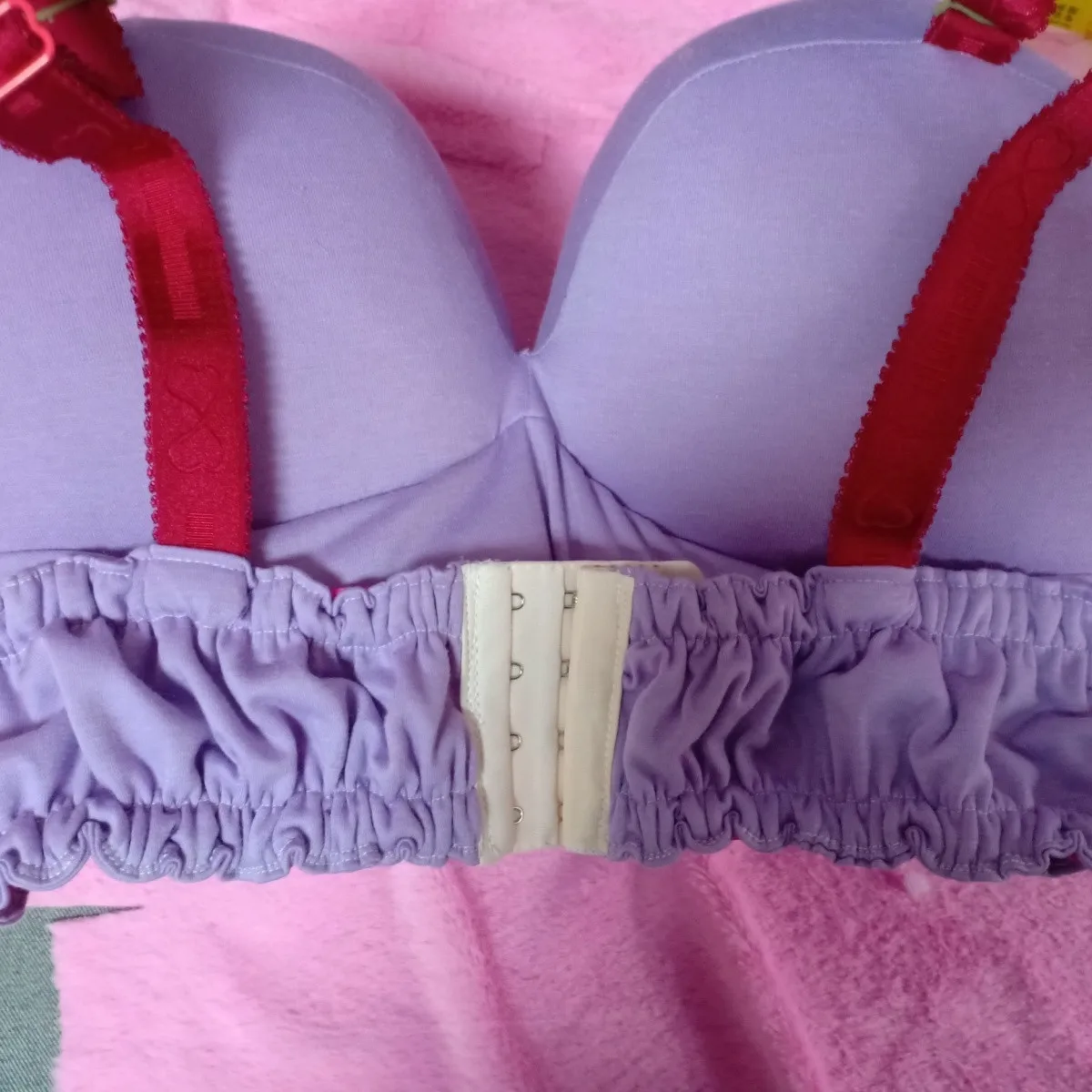 G Cup Fully Pad Handmade Purple Cotton Blended Puffy Soft Cosplay Men’s Chest-Flattening Bra, Women’s Post-Breast Cancer Surgery