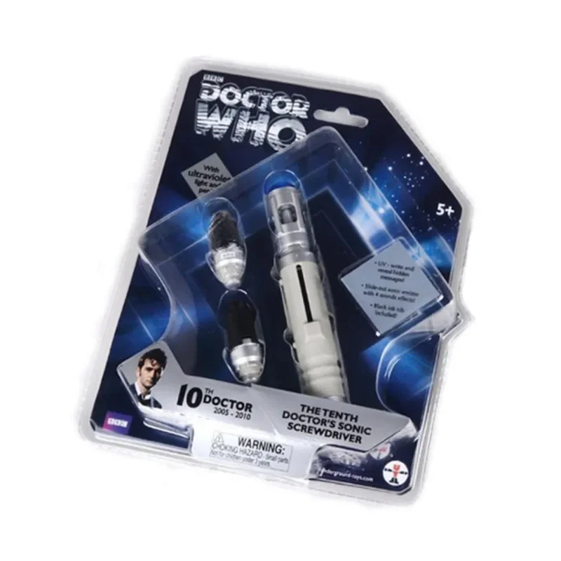 DR Who Figure giocattolo Cacciavite sonico 12th Ufficiale Doctor Who Puntelli cinematografici Modello Glow in the Dark Suoni luminosi Giocattoli per bambini