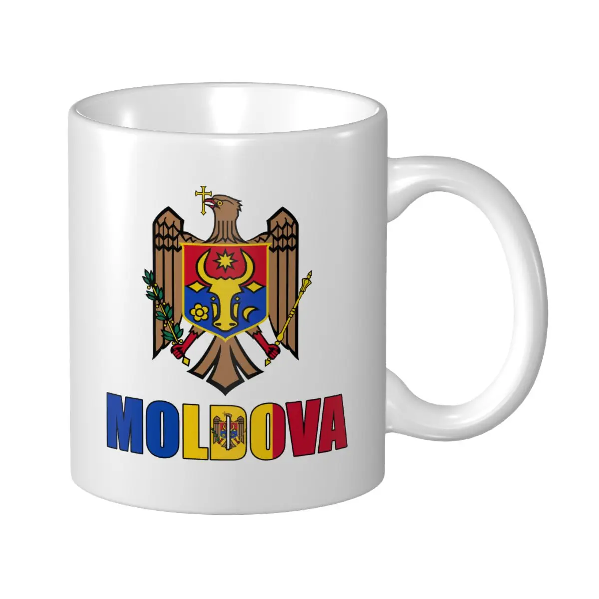 Mark Cup Mug Moldova Letter Flag Emblem Coffee Mugs Tea Milk Water Cup Travel Mugs For Office Home