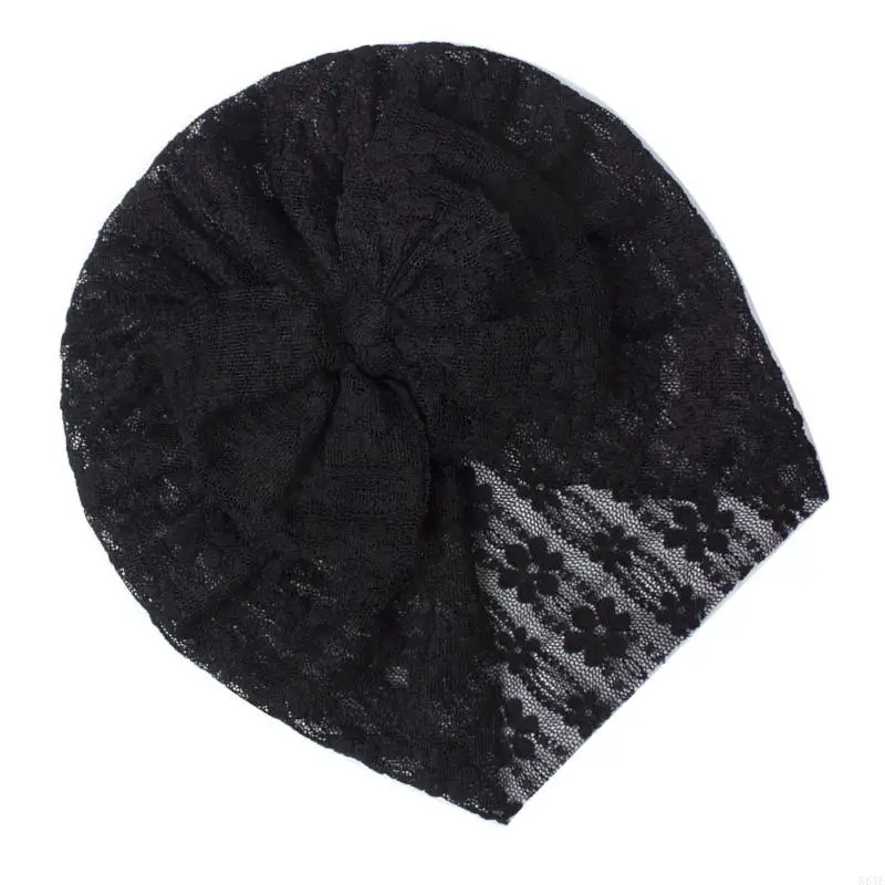 

N84E Girls Headwear Toddlers Elastic Bonnet Baby Turban Hat Bowknot Pullover Hats