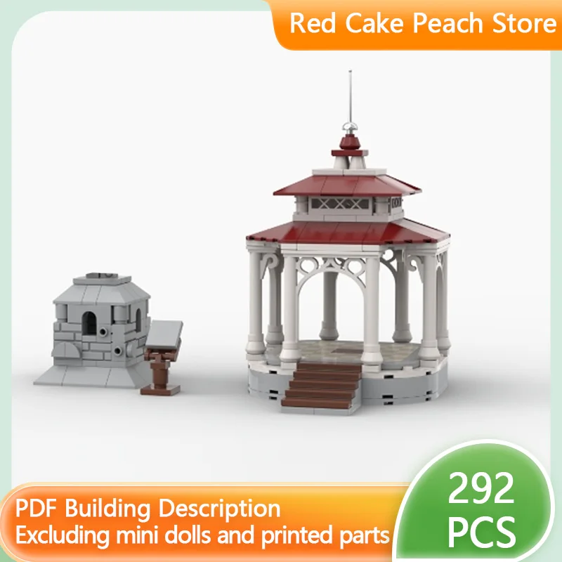 

City Street View Model MOC Building Bricks Gazebo And Statue Modular Technology Children Holiday Gifts Assemble Toys Suit