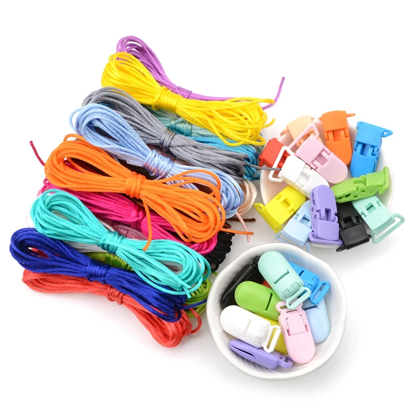 LOFCA Colorful Nylon Cord  Baby Teether Pacifier Clip Accessories  DIY For Teething Necklace Jewelry Pendant Making