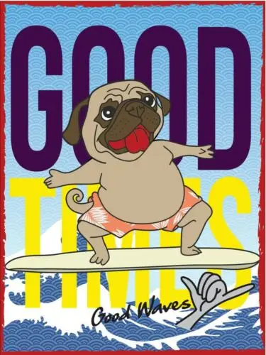 Metal plaque vintage retro style Good Times Good Waves Classic tin door sign tin sign