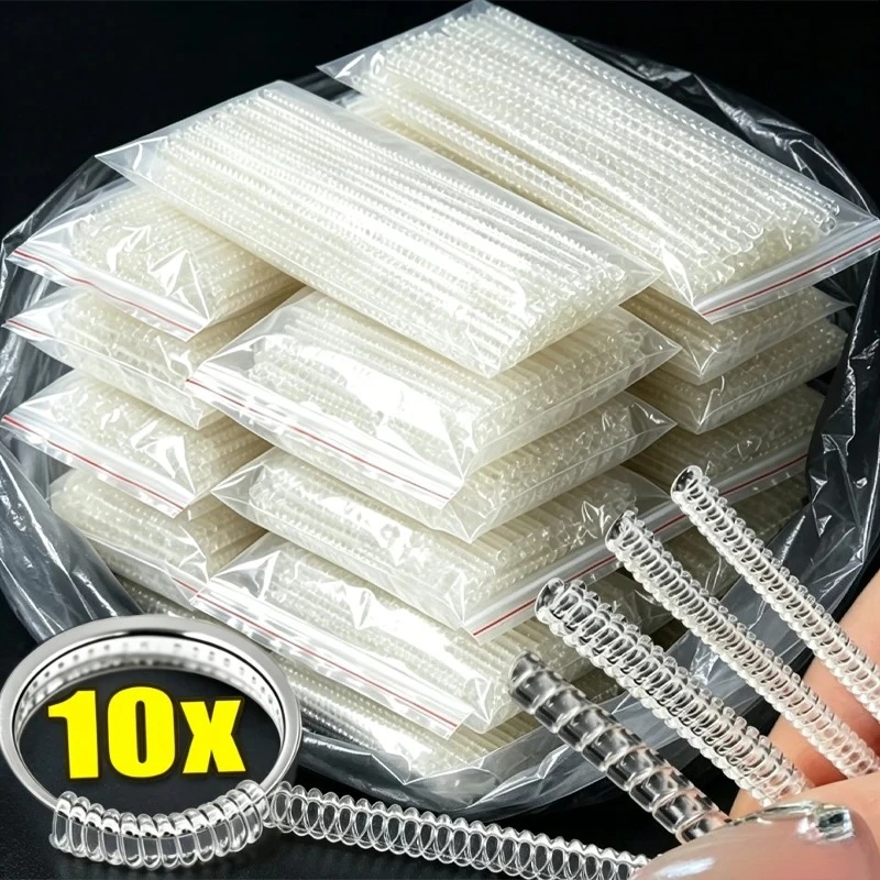 3-10pc Invisible TPU Spring Ring Size Adjuster Ring Bracelet Jewelry Protection Accessories Anti-loosening Ring Shrinking Tools