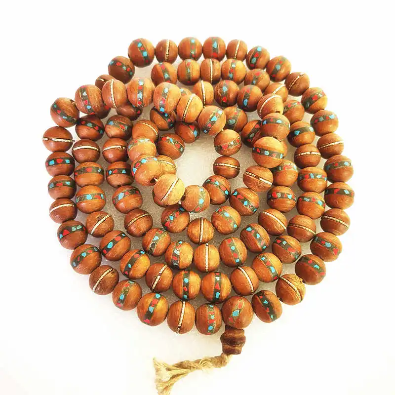 

Tibetan Rosary 108PCS Tibetan Pheonix Bodhi Inlay Meditation Prayer Beads Mala 12-13mm for Man BRO812