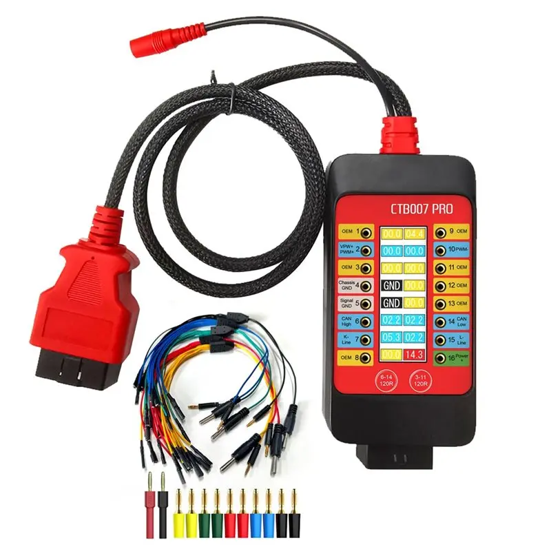 A25P CTB007 PRO OBD2 Breakout Box ECU Testing Tool, CAN Tester With LCD Digital Vrms Display, Automotive Diagnostic Functionalit