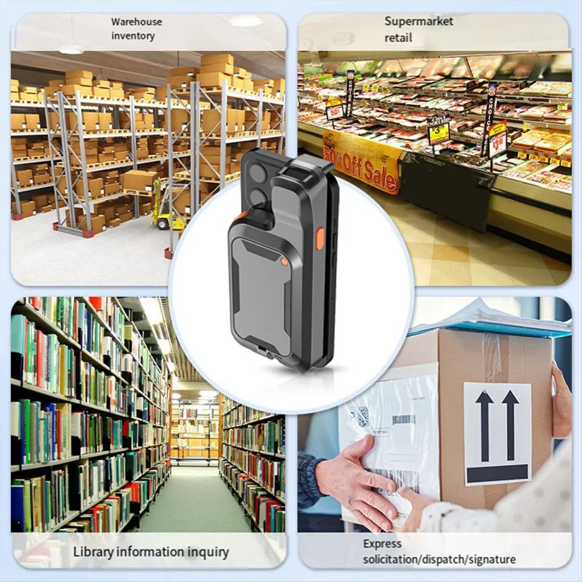 NEW 2D Back Clip Bluetooth Barcode Scanner Phone Work Portable Barcode Reader Data Matrix 1D QR Scanner for Android IOS