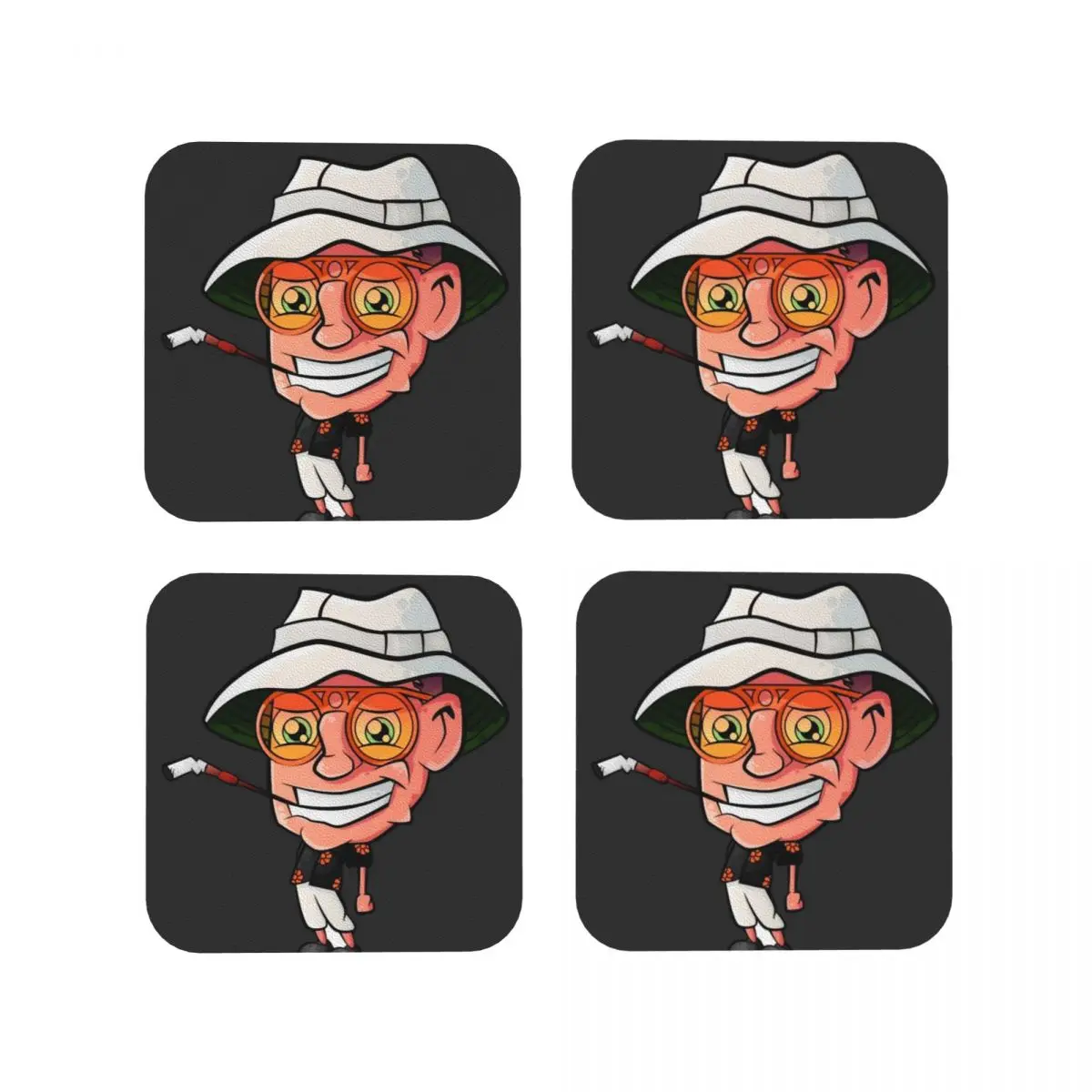 Fear And Loathing In Las Vegas Art Coasters Kitchen Placemats Insulation Cup Coffee Mats For Decor Home Tableware Pads Set of 4