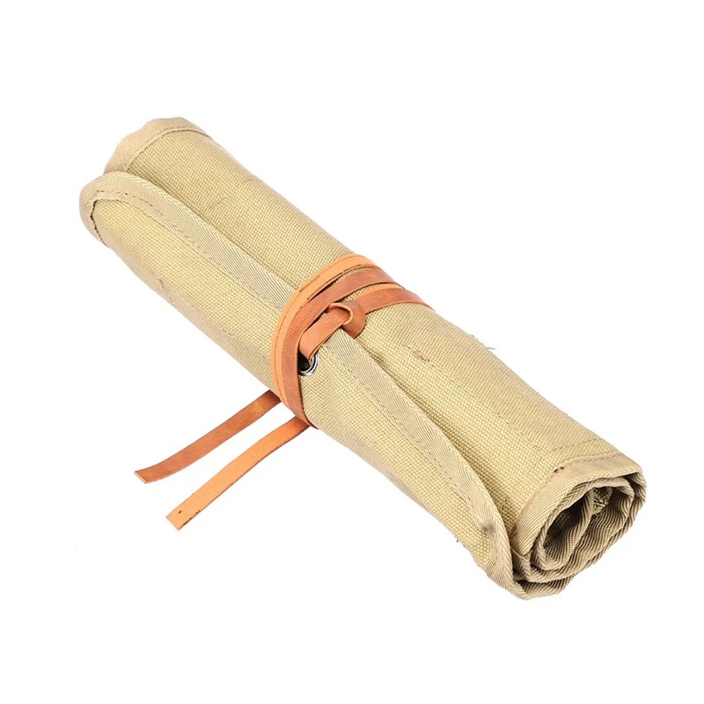 Roll Up Storage Bag for Tools 8 Compartments Canvas Material Compatible with For Carving Tools Wrenches Screwdrivers 45x26cm