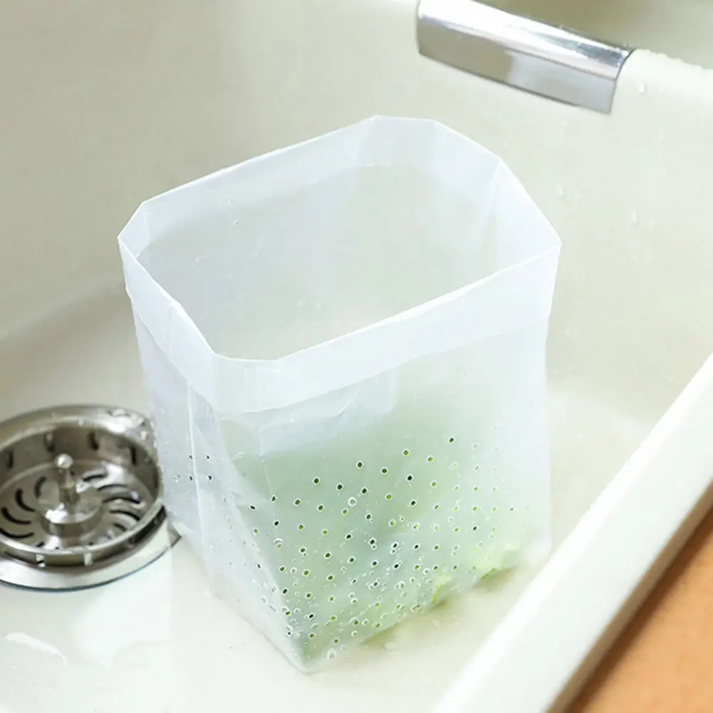 

60Pcs Sink Strainer Filter Bags Kitchen Drain Waste Catcher High-Density Mesh Disposable Garbage Bags for Vegetable Washing Soup