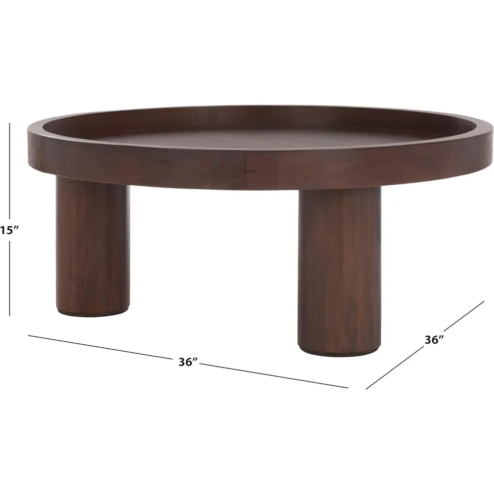 Home Collection Mesa de centro redonda Meek Brown com 3 pernas
