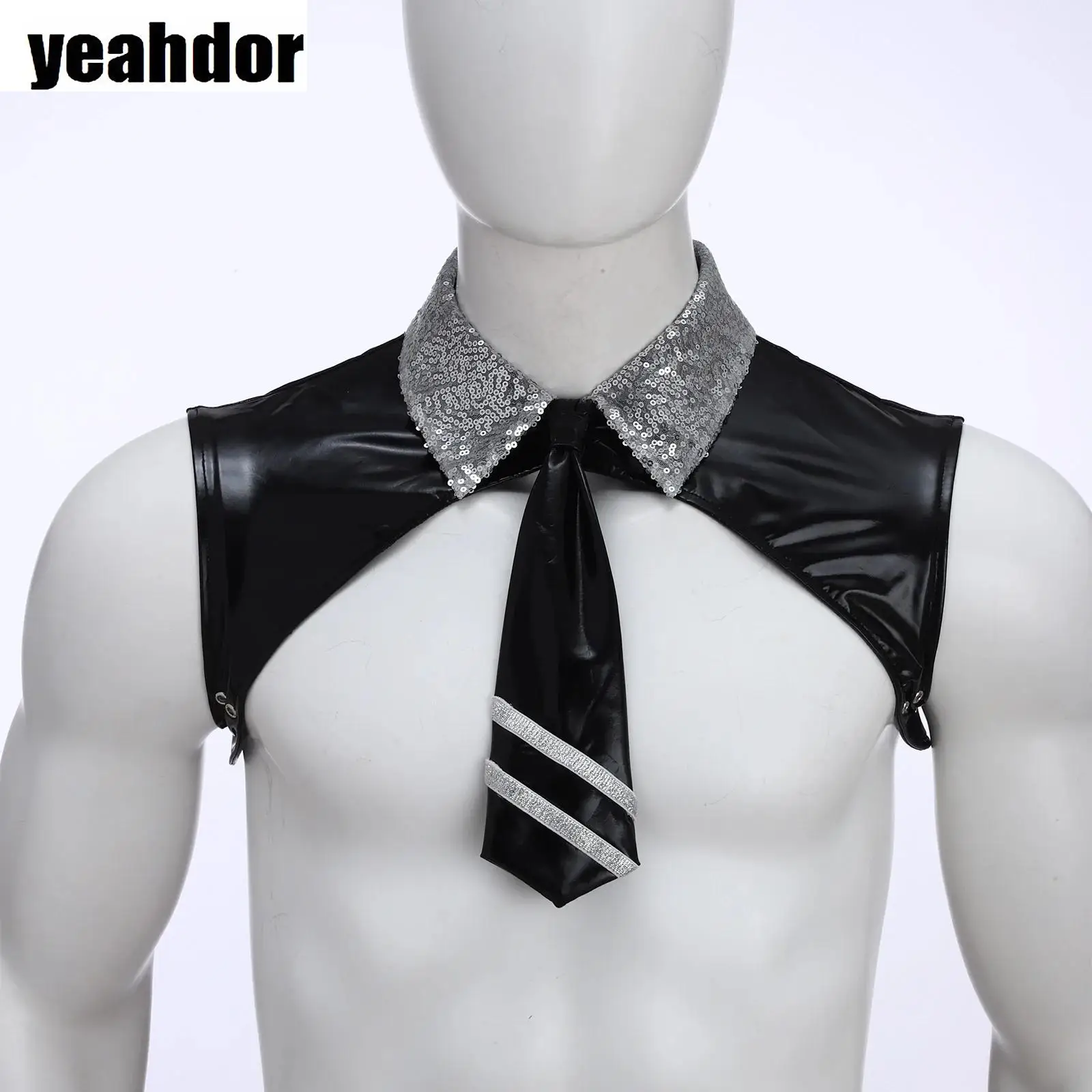 

Men Body Chest Harness Belt Sequin Tanks Adjustable Chest Strap Belt Tie Punk Rave Halloween Cosplay Costume Masquerade Clubwear