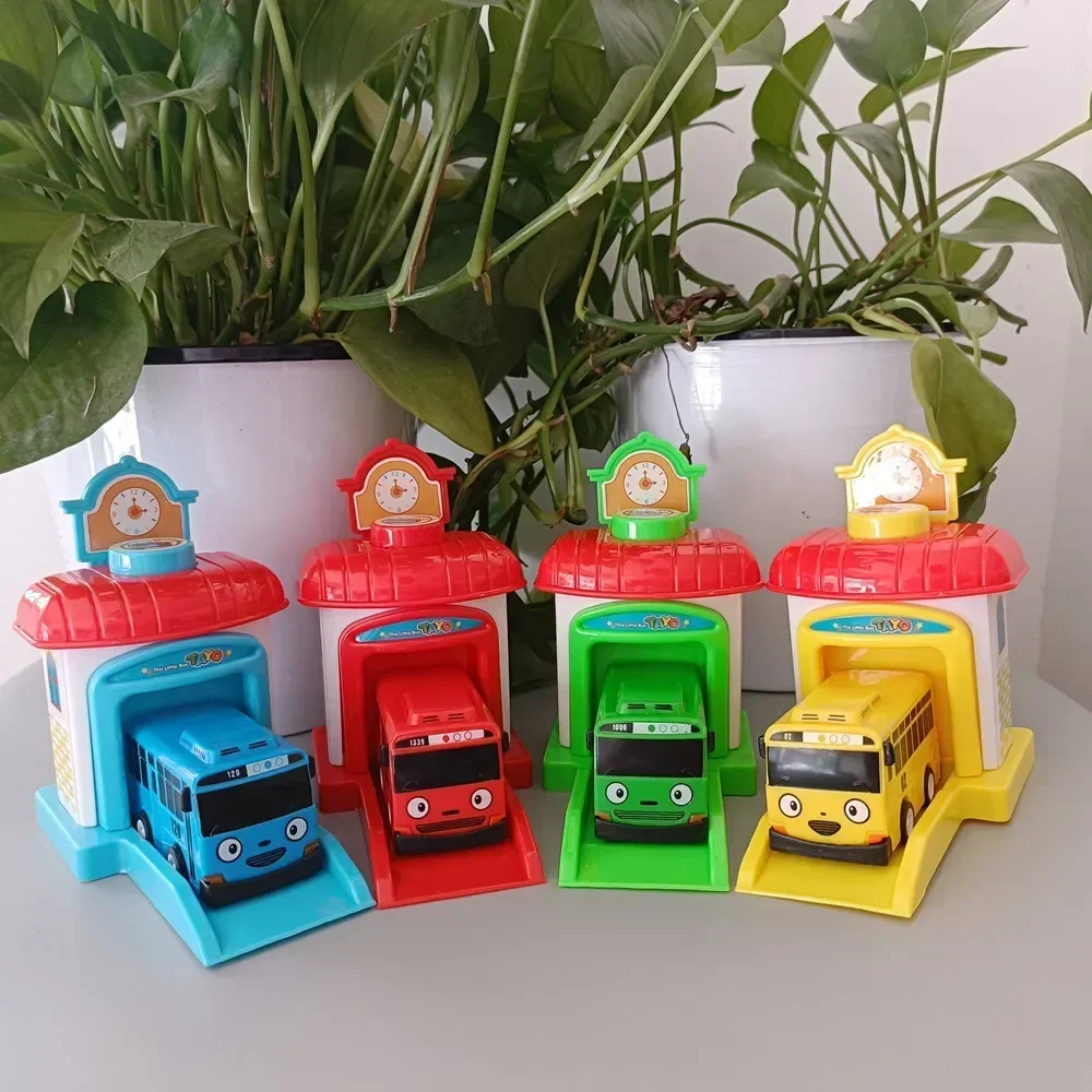 

4pcs/set Tayo The Little Bus Children Miniature Bus Baby Oyuncak Garage Tayo Bus Ejection Impact Car Catapult Vehicle Toy Gift