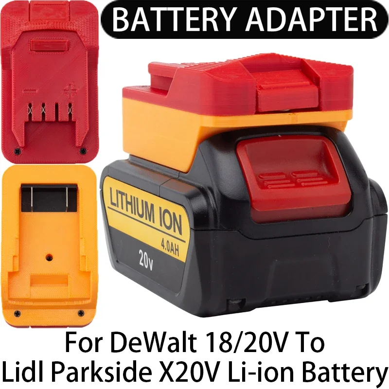 adaptador conversor para ferramentas de ion litio lidl parkside x20v para dewalt 18 20v adaptador de bateria de ion litio acessorios para ferramentas eletricas 01