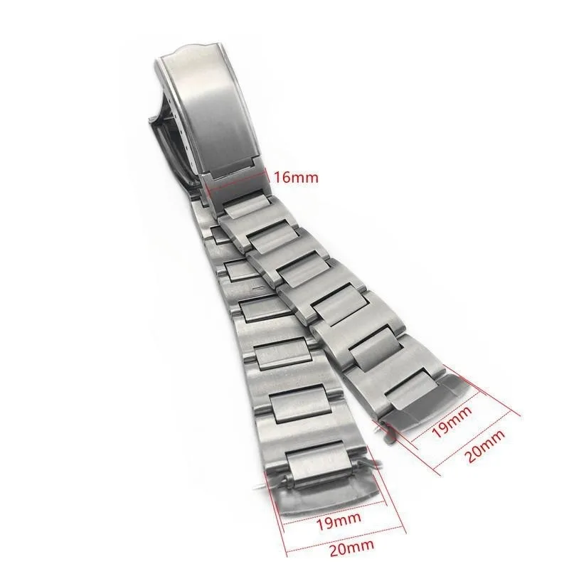 18mm 19mm 20mm Stainless Steel President Oyster Cruved Straight Jubilee Silver Gold Watch Strap Band Fit for SKX 5 Series Watch
