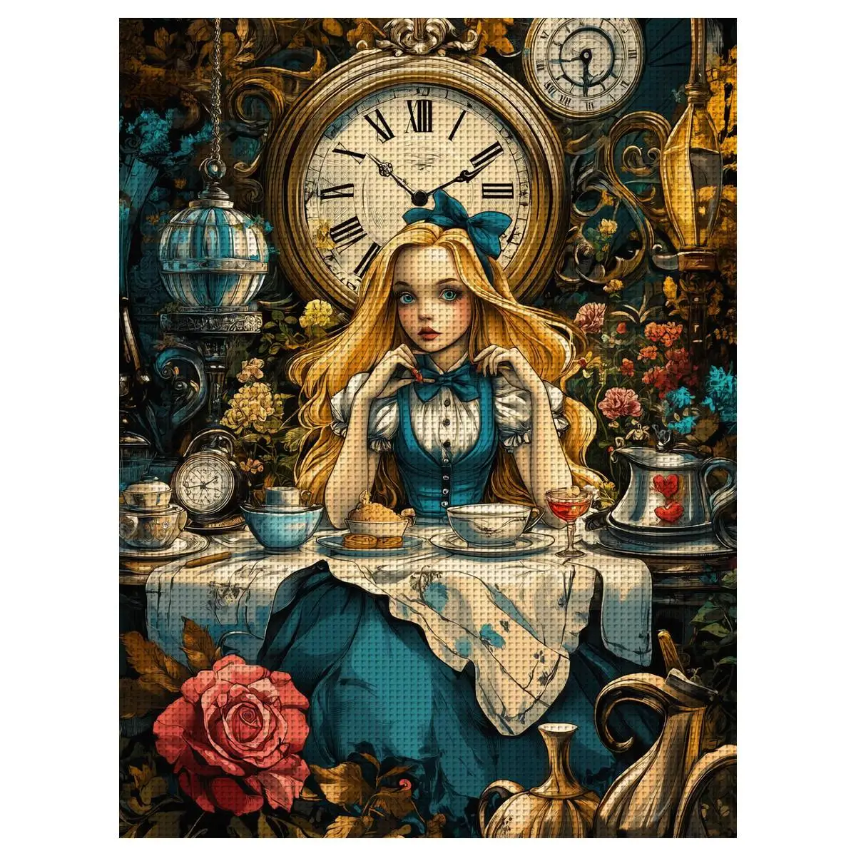 1 Stück 30x40 cm/11,8*15,74 Zoll Restaurant Princess Gestempeltes Kreuzstich-Set DIY-Kit 11/14/16CT DIY-Stickset Kreuzstich-Set
