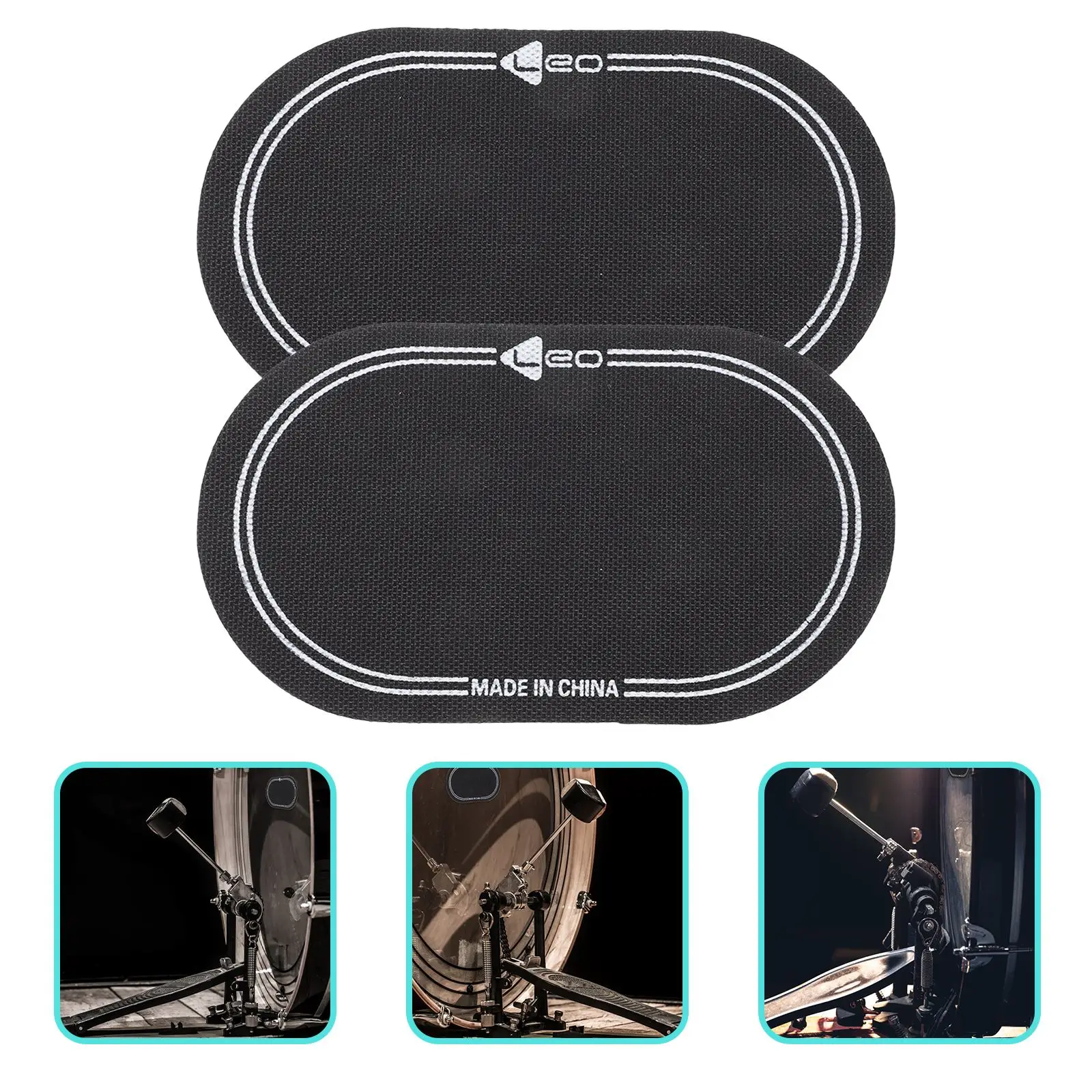 2pcs Bass Drum Pedal Patches Drum Head Protective Pad Drum Head Impact Patch Protector Percussion Musical Instrument Accessories