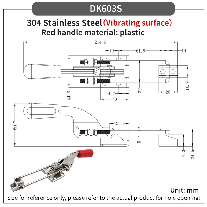 Adjustable Toolbox Case Metal Toggle Latch Catch Clasp Quick Release Clamp Anti-Slip Push Pull Toggle Clamp Tools