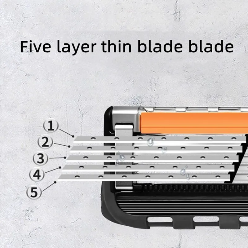 2024 NEW 5-layer Razor Blades, 16/8/4pcs Replacement Blades, Vintage Wet Shaving Safety Razor, Skin Protection Classic Razor