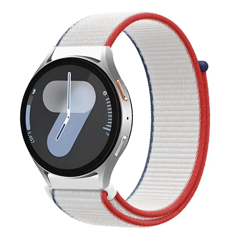 สายไนลอนขนาด 22/20 มม. สำหรับนาฬิกา Galaxy Watch 7/6/5 สายรัดข้อมือแบบ Flag Style สำหรับ Huawei Watch GT5-4 46 มม. CMF Watch 3 Pro/Amazfit Balance