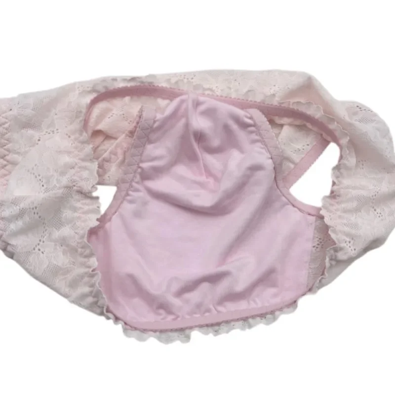Men's Silky Elastic Lace Trim Panties Sexy Close Fitting Pure Cotton breathable Floral underwear Sissy Private Party Costumes