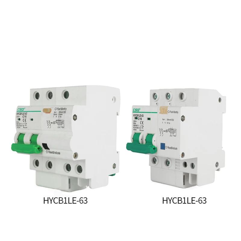 CSQ HYCB1LE 230V ELCB MCB 6-63A Earth Leakage Circuit Breaker With Over And Short Leakage Protection RCBO