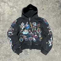 Fmxires2025 Street Casual Clothing Retro Pattern Printed Hoodie Loose Temperament Men's Hoodie Gothic Rock Fashion Sports Hoodie