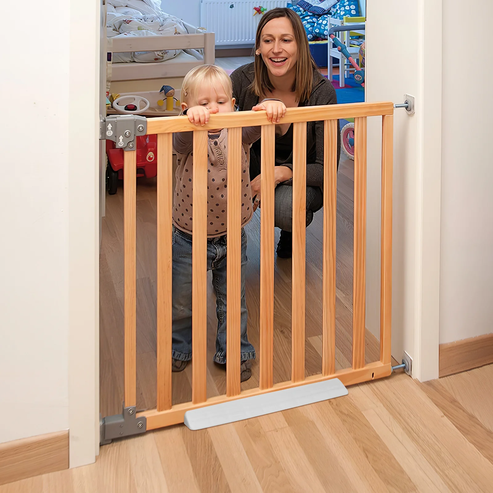 Stabilny uchwyt na balustradę, mocowanie do bramki zabezpieczającej dla klatki dla zwierząt, rampy, drzwi, ogrodzenia dla dzieci, elementy montażowe, zabezpieczenie przed kopaniem.