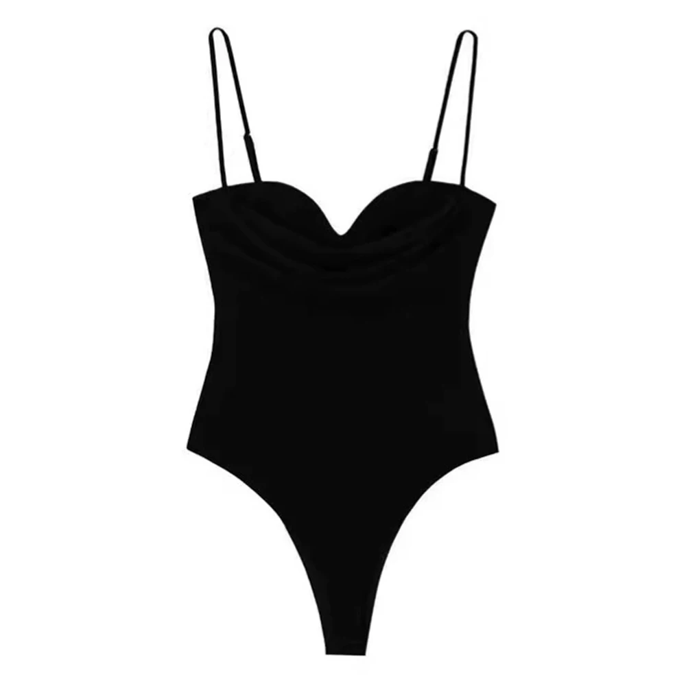 ジャンプスーツ春夏ファッションエレガントなひだ無地ノースリーブ恋人ネッククロップドデイリージャンプスーツ女性のための