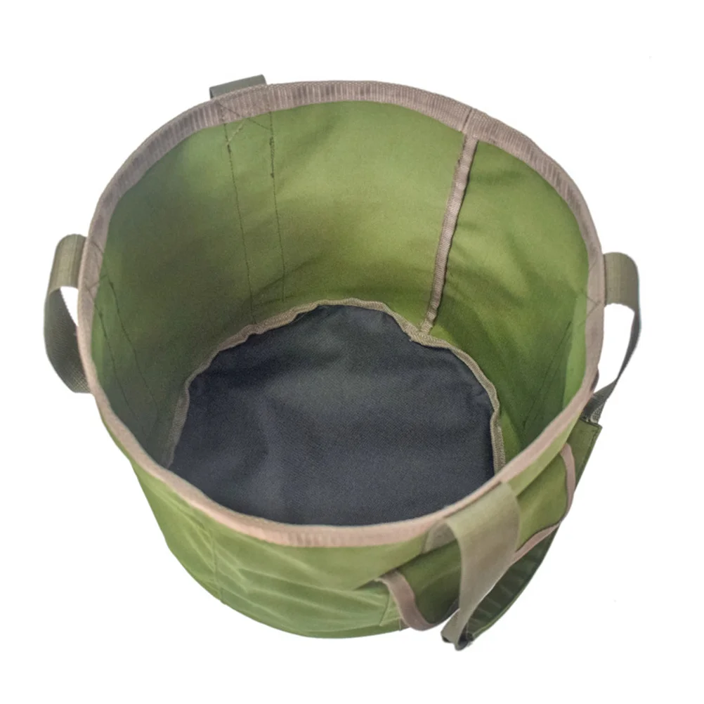 

1Pcs Waterproof Gardening Tool Bag Canvas Large Capacity Portable Garden Tools Bucket Tote for Yard Waste Storage Dark Green