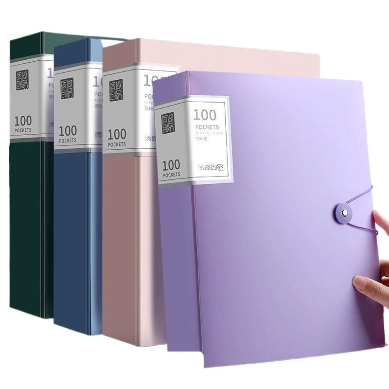 

Large Capacity A4 File Folder Multifunctional Waterproof Document Organizer Dustproof Desktop Storage Document Holder 100pages